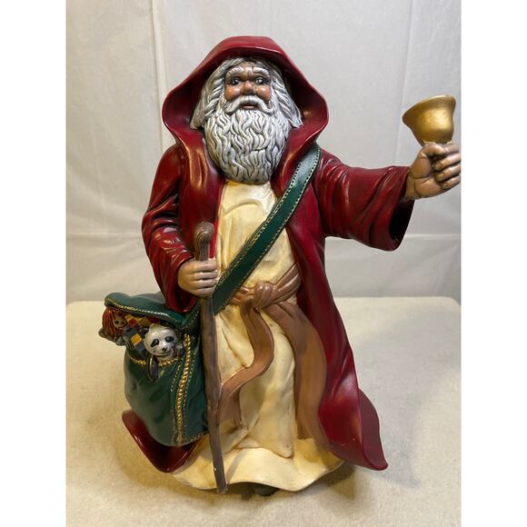 Atlantic Mold Santa Claus Panda Variant Ole St. Nick Ceramic 13" Statue-Bell - Picture 1 of 6